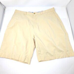 Mens Yellow Golf Shorts Sz 38 Flat Front Cotton Poplin Lightweight Bobby Jones